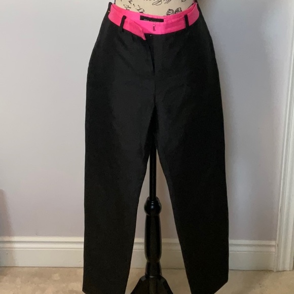 Pink Tartan size 2 black pink pants - Picture 1 of 3